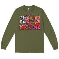 Army Green kiss machine with lips olivia Long Sleeve Tee - OliviaCreatesArt