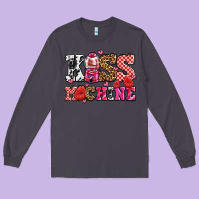 Kiss Machine With Lips Olivia Long Sleeve Tee Designed By Oliviacreatesart