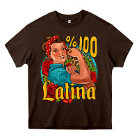 Chocolate Brown hundred percent latina strong woman Heavy Core Tee - Jasminsmagicworld