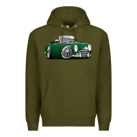 Army Green MG MGB roadster personalized caricature YOK94J family Premium Hoodie - trangStudio