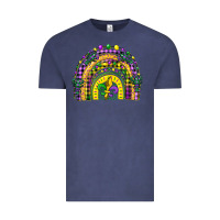 Vintage Denim mardi gras rainbow and fleur de lis Vintage Tee - CowGirlArtShop