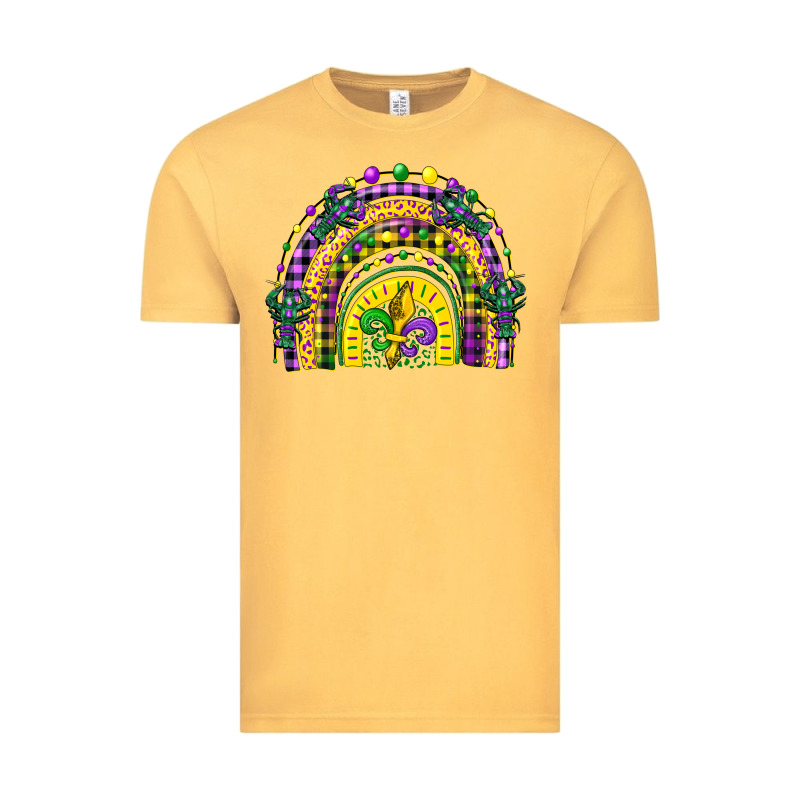 Mardi Gras Rainbow And Fleur De Lis Vintage Tee by CowGirlArtShop | Teevron