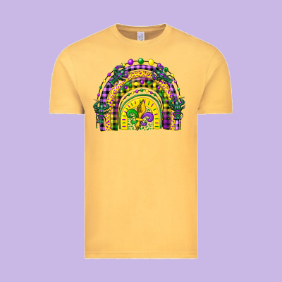 Mardi Gras Rainbow And Fleur De Lis Vintage Tee Designed By Cowgirlartshop