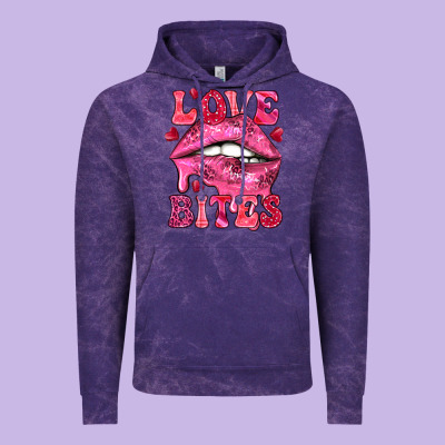 Love Bites Valentine's Day Vintage Hoodie Designed By Howdyjamesfarm