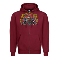 Burgundy mexican rainbow Zipper Hoodie - RacoonDesign