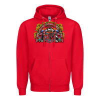 Red mexican rainbow Zipper Hoodie - RacoonDesign