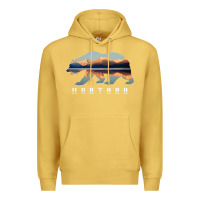 Antique Gold Montana Bear with Glacier National Park Lake Image Souvenir Premium Hoodie - trangStudio