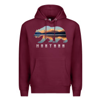 Montana Bear With Glacier National Park Lake Image Souvenir Premium Hoodie | Teevron