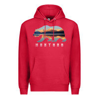 Cardinal Montana Bear with Glacier National Park Lake Image Souvenir Premium Hoodie - trangStudio