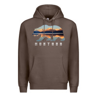 Coffee Montana Bear with Glacier National Park Lake Image Souvenir Premium Hoodie - trangStudio