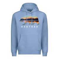 Colony Blue Montana Bear with Glacier National Park Lake Image Souvenir Premium Hoodie - trangStudio