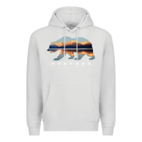 Dove Grey Montana Bear with Glacier National Park Lake Image Souvenir Premium Hoodie - trangStudio