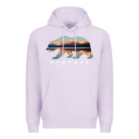 Lilac Montana Bear with Glacier National Park Lake Image Souvenir Premium Hoodie - trangStudio