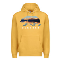 Mustard Montana Bear with Glacier National Park Lake Image Souvenir Premium Hoodie - trangStudio