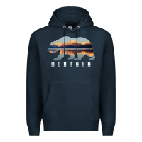 Navy Montana Bear with Glacier National Park Lake Image Souvenir Premium Hoodie - trangStudio