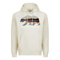 Oatmeal Heather Montana Bear with Glacier National Park Lake Image Souvenir Premium Hoodie - trangStudio