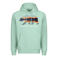 Seafoam Montana Bear with Glacier National Park Lake Image Souvenir Premium Hoodie - trangStudio