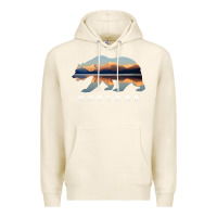 Tofu Montana Bear with Glacier National Park Lake Image Souvenir Premium Hoodie - trangStudio