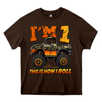 Chocolate Brown i'm one this is how i roll monster truck birthday Heavy Core Tee - Jasminsmagicworld