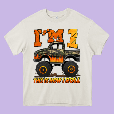 I'm One This Is How I Roll Monster Truck Birthday Heavy Core Tee Designed By Jasminsmagicworld