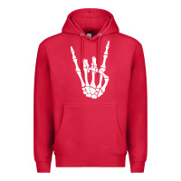 Cardinal halloween skeleton hand horns rock n roll music lover tank top Premium Hoodie - trangStudio