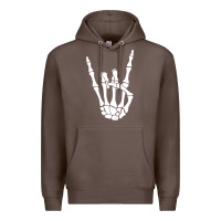 Coffee halloween skeleton hand horns rock n roll music lover tank top Premium Hoodie - trangStudio