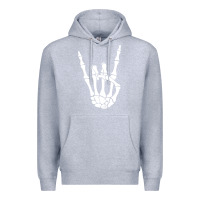 Heather Grey halloween skeleton hand horns rock n roll music lover tank top Premium Hoodie - trangStudio