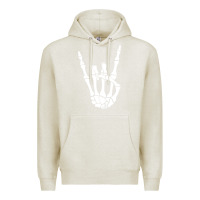 Oatmeal Heather halloween skeleton hand horns rock n roll music lover tank top Premium Hoodie - trangStudio