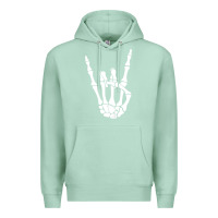 Seafoam halloween skeleton hand horns rock n roll music lover tank top Premium Hoodie - trangStudio