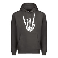 Smoke halloween skeleton hand horns rock n roll music lover tank top Premium Hoodie - trangStudio