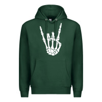 Sports Green halloween skeleton hand horns rock n roll music lover tank top Premium Hoodie - trangStudio