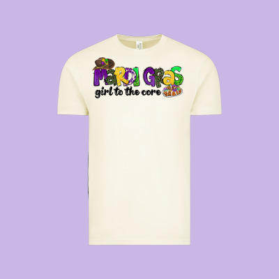 Mardi Gras Girl To The Core Vintage Tee Designed By Cowgirlartshop