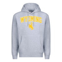 Heather Grey Kids Wyoming Cowboys Apparel Fan Favorite Brown Arch Premium Hoodie - trangStudio
