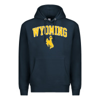 Navy Kids Wyoming Cowboys Apparel Fan Favorite Brown Arch Premium Hoodie - trangStudio