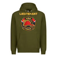 Army Green fire rescue lieutenant department  for firefighters Premium Hoodie - trangStudio