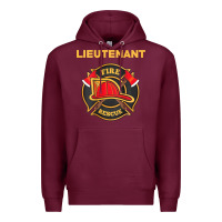 Burgundy fire rescue lieutenant department  for firefighters Premium Hoodie - trangStudio