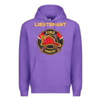 Purple fire rescue lieutenant department  for firefighters Premium Hoodie - trangStudio