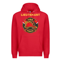Red fire rescue lieutenant department  for firefighters Premium Hoodie - trangStudio