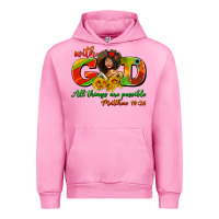Fuchsia Pink with god all things are possible juneteenth Urban Hoodie - AdoDesignShop