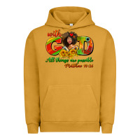Pigment Peanut Butter with god all things are possible juneteenth Urban Hoodie - AdoDesignShop