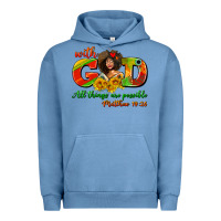 Pigment Pebble Blue with god all things are possible juneteenth Urban Hoodie - AdoDesignShop