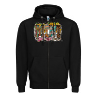 Black mini western Zipper Hoodie - RacoonDesign