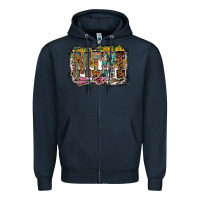 Navy mini western Zipper Hoodie - RacoonDesign