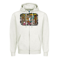 Oatmeal Heather mini western Zipper Hoodie - RacoonDesign