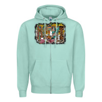 Seafoam mini western Zipper Hoodie - RacoonDesign