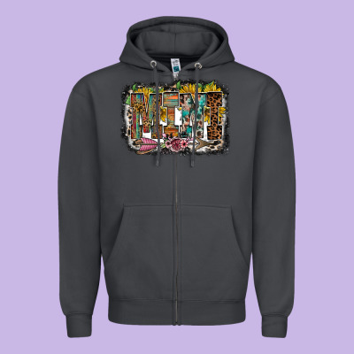 Mini Western Zipper Hoodie Designed By Racoondesign