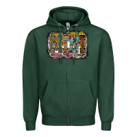 Sports Green mini western Zipper Hoodie - RacoonDesign