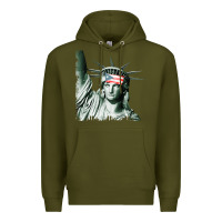 Army Green Puerto Rico Resiste Statue of Liberty Puerto Rican Flag Premium Hoodie - trangStudio