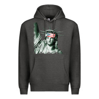 Charcoal Heather Puerto Rico Resiste Statue of Liberty Puerto Rican Flag Premium Hoodie - trangStudio