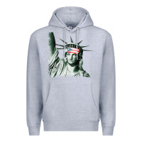 Heather Grey Puerto Rico Resiste Statue of Liberty Puerto Rican Flag Premium Hoodie - trangStudio